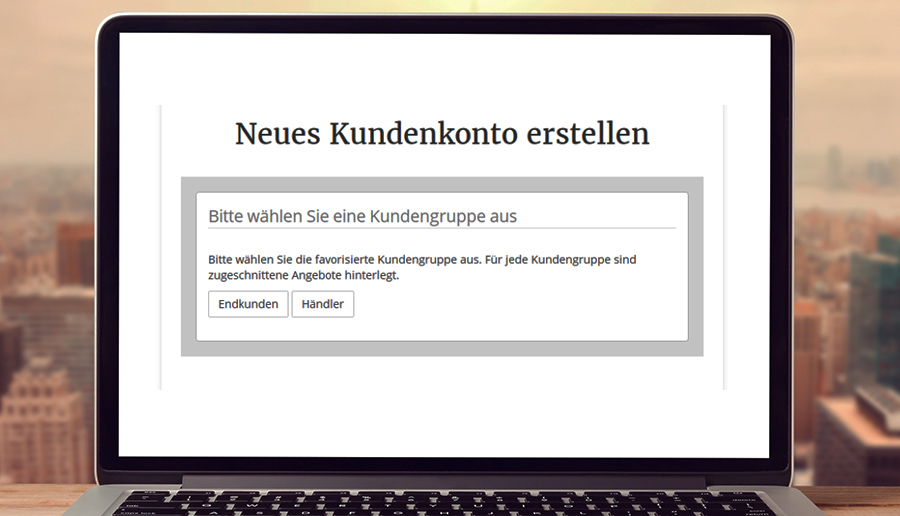 Kundenregistrierung für verschiedene Kundengruppen