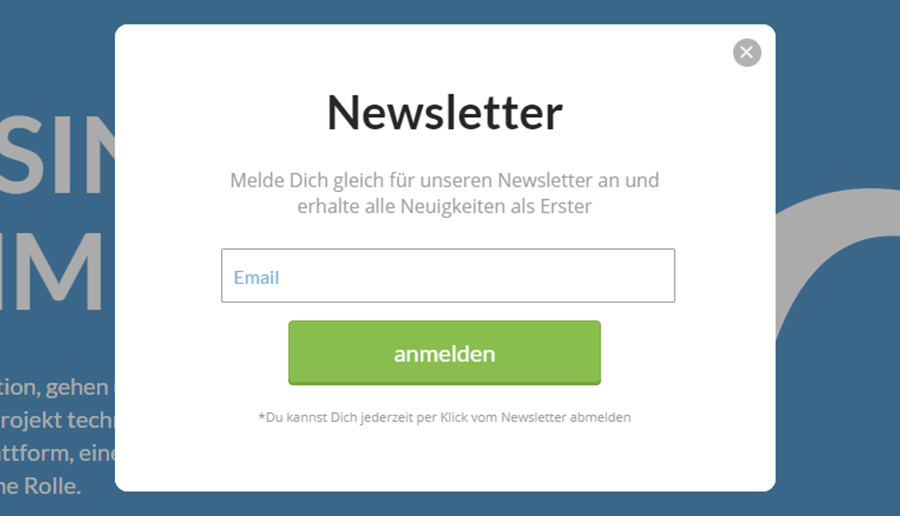 PopUps mit Formularen ganz easy auf Knopfdruck