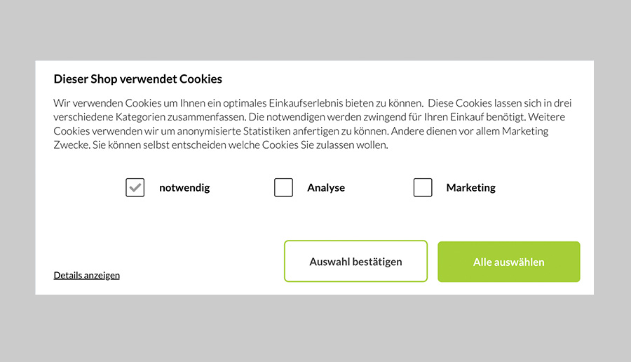 Lässt den Besucher über Cookies entscheiden
