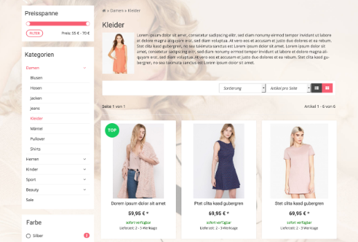 Fashion Kategorieseite